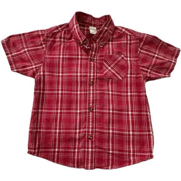 Gymboree Short Sleeve Plaid Top Boys size 5 - Picture 1 of 3